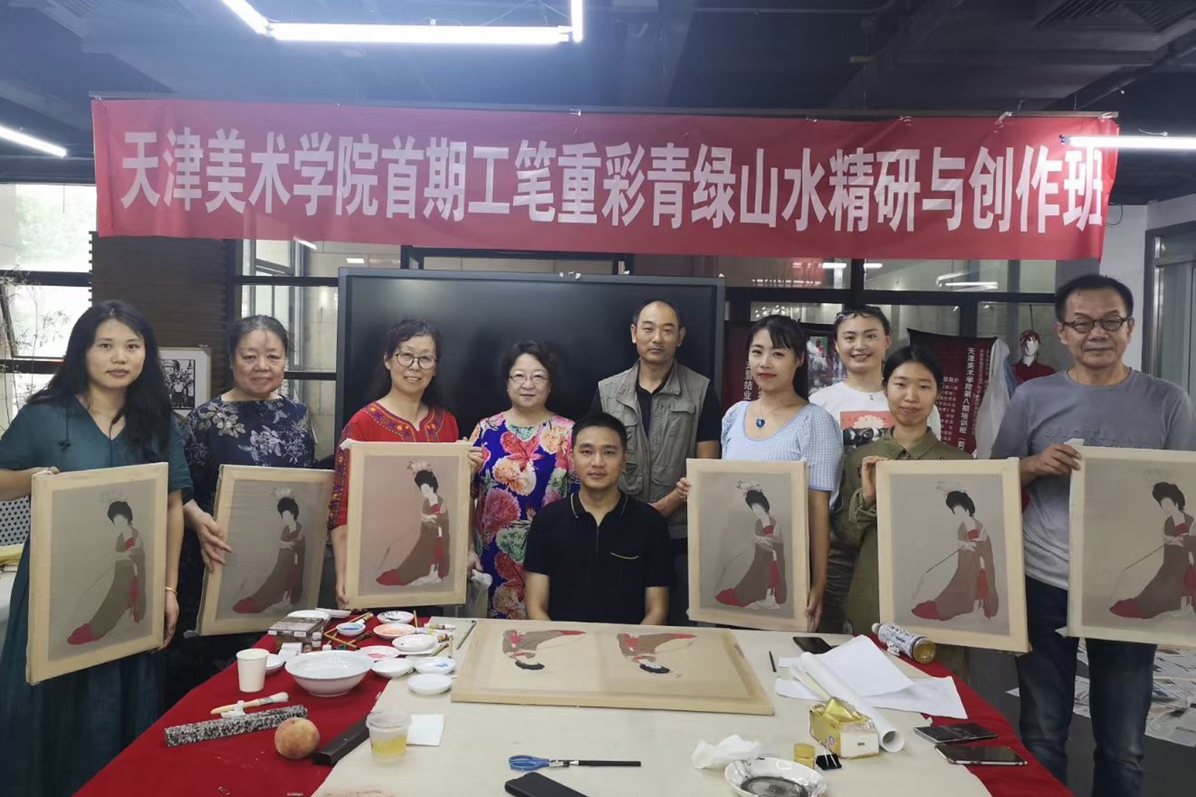 一次有益的工笔重彩青绿山水专业教学-专访天津美院李旭飞