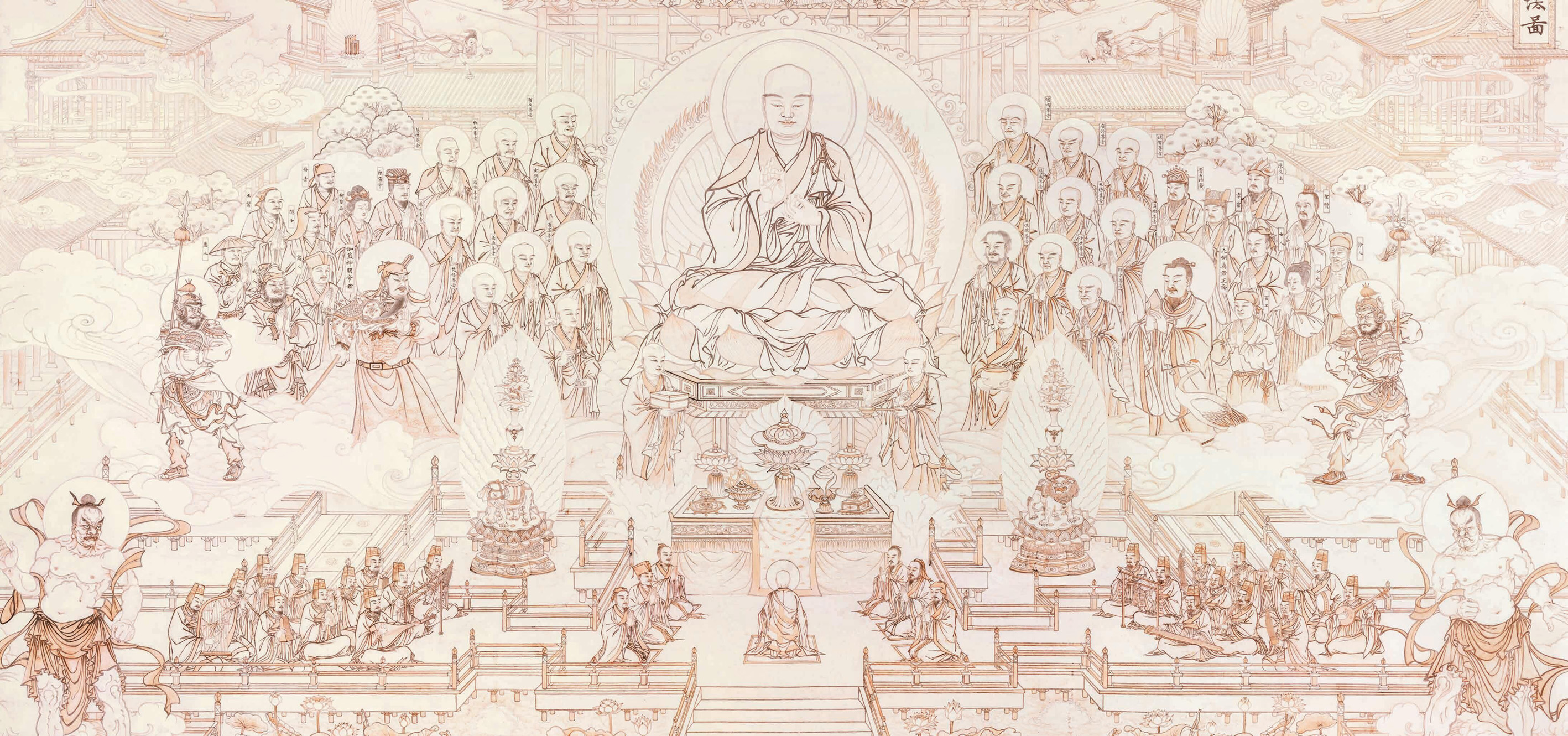 何士扬《智者大师说法图》何士扬《瓦官弘法图》何士扬《大苏妙悟图》